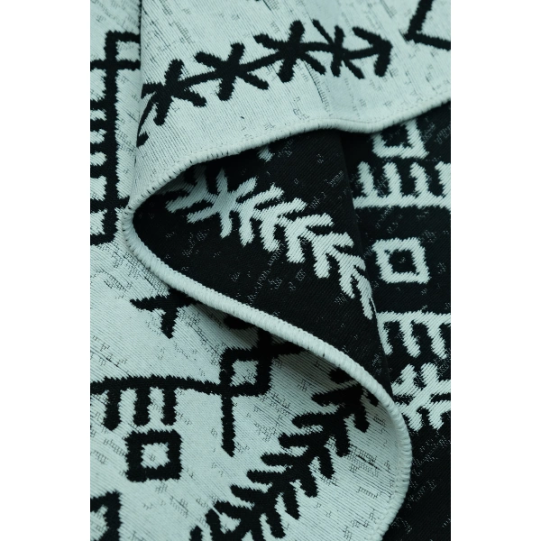 SİMEREV HALI Pamuk Dokuma Yumuşak Çift Taraflı Yıkanabilir Saçaklı Salon Mutfak Yolluk Kilim