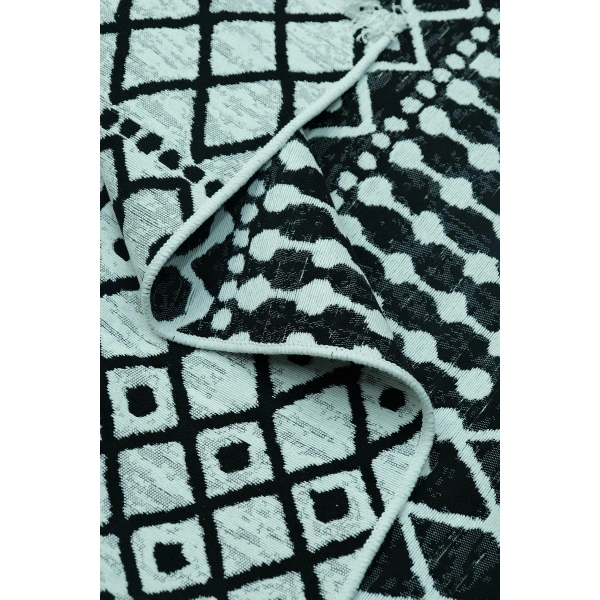 SİMEREV HALI Pamuk Dokuma Yumuşak Çift Taraflı Yıkanabilir Saçaklı Salon Mutfak Yolluk Kilim