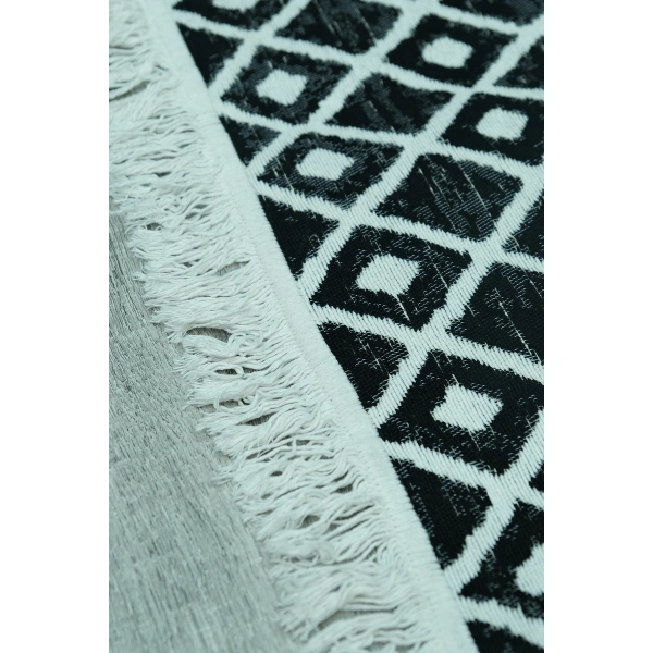 SİMEREV HALI Pamuk Dokuma Yumuşak Çift Taraflı Yıkanabilir Saçaklı Salon Mutfak Yolluk Kilim