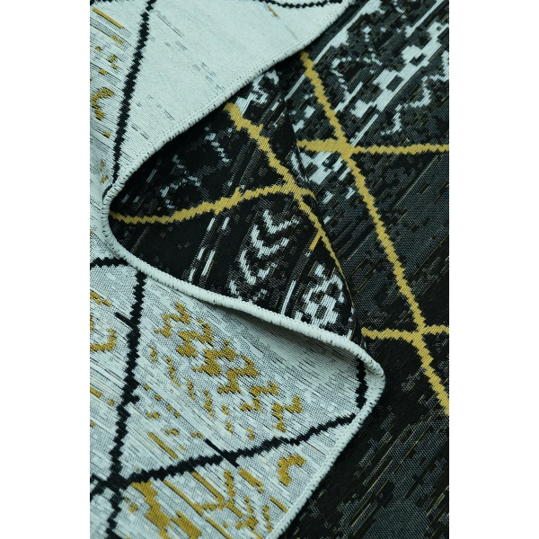 SİMEREV HALI Pamuk Dokuma Yumuşak Çift Taraflı Yıkanabilir Saçaklı Salon Mutfak Yolluk Kilim