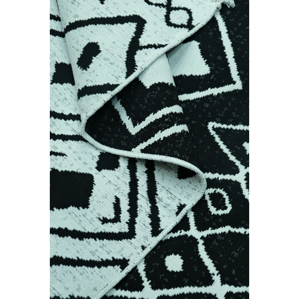 SİMEREV HALI Pamuk Dokuma Yumuşak Çift Taraflı Yıkanabilir Saçaklı Salon Mutfak Yolluk Kilim