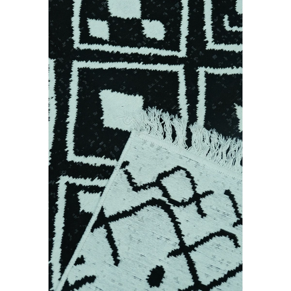 SİMEREV HALI Pamuk Dokuma Yumuşak Çift Taraflı Yıkanabilir Saçaklı Salon Mutfak Yolluk Kilim