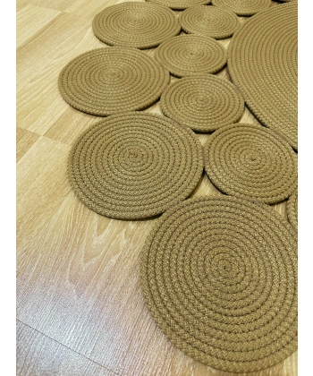 El Örmesi Yıkanabilir Çift Taraflı Oturma Odası Salon Mutfak Halısı Jüt Hasır Yolluk Halı Kilim