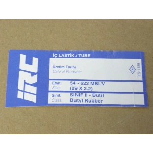 İÇ LASTİK  29 x 2.2 (54-622 MB-L/V) (8626)