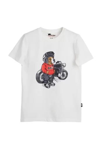 Bad Bear Fave Beyaz Baskılı Çocuk Tişört