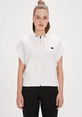 Bad Bear Kelly Beyaz Full-Zip Sweatshirt