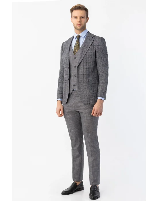 GİOTELLİ NEW COLLECTİON EKOSE YELEKLİ KOMBİNLİ TAKIM ELBİSE