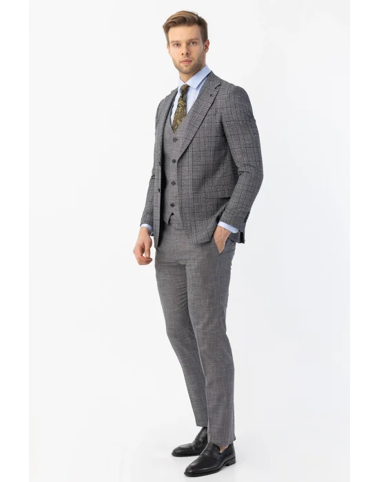 GİOTELLİ NEW COLLECTİON EKOSE YELEKLİ KOMBİNLİ TAKIM ELBİSE