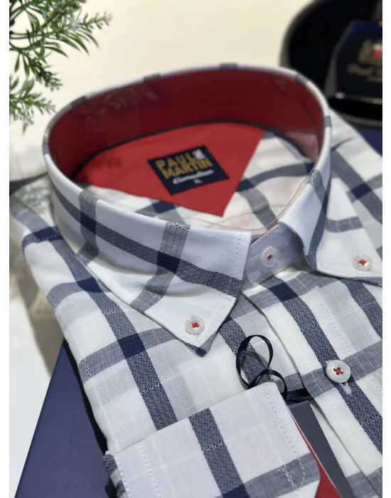 PAUL MARTİN NEW COLLECTION EKOSE MODEL COTON ER GÖMLEK - PM3634-41