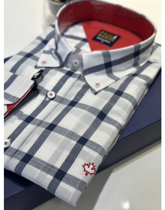 PAUL MARTİN NEW COLLECTION EKOSE MODEL COTON ER GÖMLEK - PM3634-41