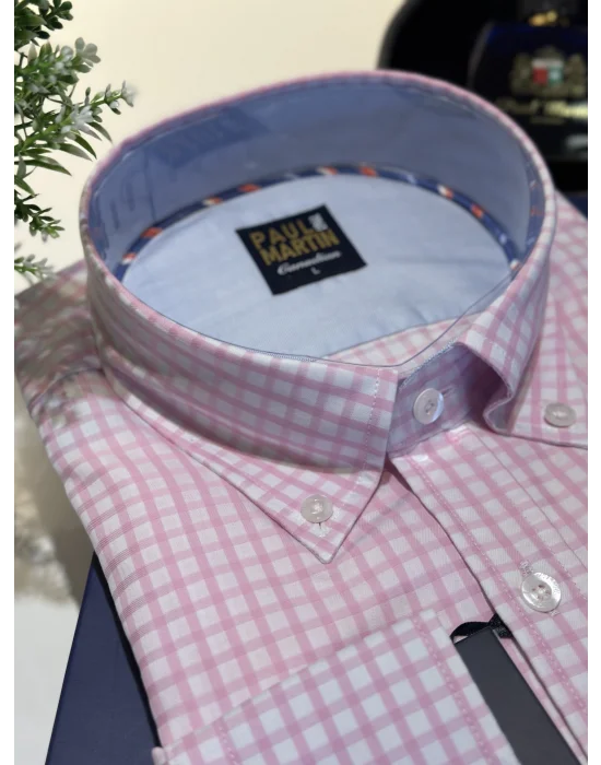 PAUL MARTİN NEW COLLECTION EKOSE MODEL COTON ER GÖMLEK - PM3647--143