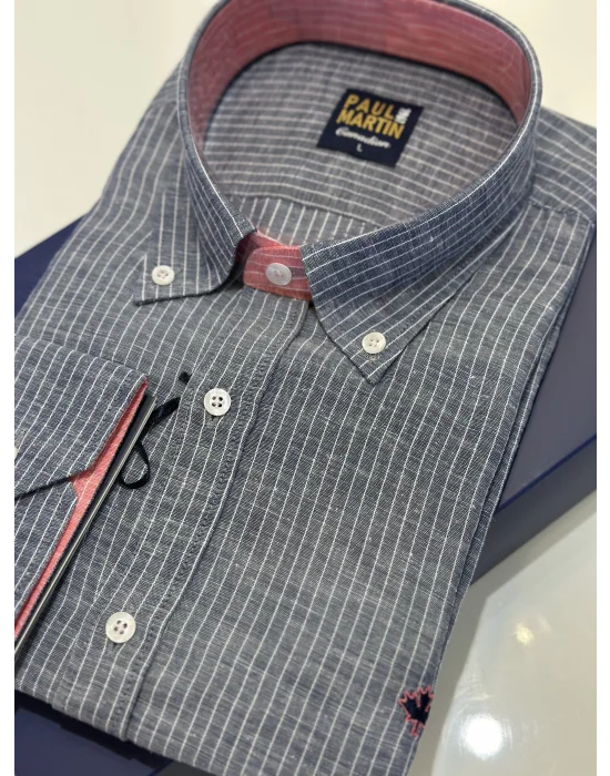 PAUL MARTİN S25 NEW COLLECTION ÇİZGİLİ COTON ER GÖMLEK- PM3635R-161