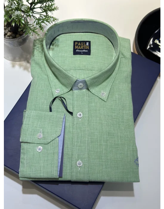 PAUL MARTİN S25 NEW COLLECTİON COTTON-LİNEN ER GÖMLEK-pm3638-003