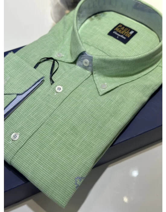 PAUL MARTİN S25 NEW COLLECTİON COTTON-LİNEN ER GÖMLEK-pm3638-003