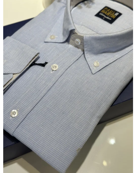 PAUL MARTİN S25 NEW COLLECTİON COTTON-LİNEN ER GÖMLEK-pm3638-756