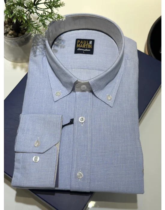 PAUL MARTİN S25 NEW COLLECTİON COTTON-LİNEN ER GÖMLEK-pm3638-756