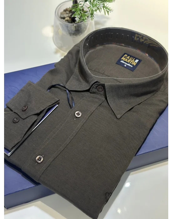 PAUL MARTİN S25 NEW COLLECTİON KETEN ER GÖMLEK - PM3641-015