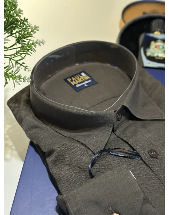 PAUL MARTİN S25 NEW COLLECTİON KETEN ER GÖMLEK - PM3641-015