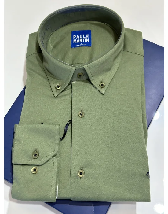 PAUL MARTİN NEW SEASON ÖRME KUMAŞ ER GÖMLEK - PM3522R1-111