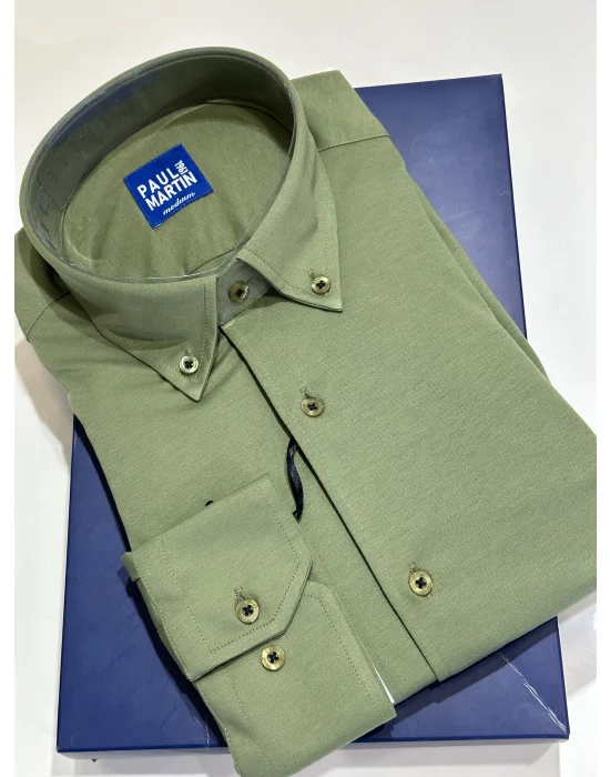 PAUL MARTİN NEW SEASON ÖRME KUMAŞ ER GÖMLEK - PM3522R1-111