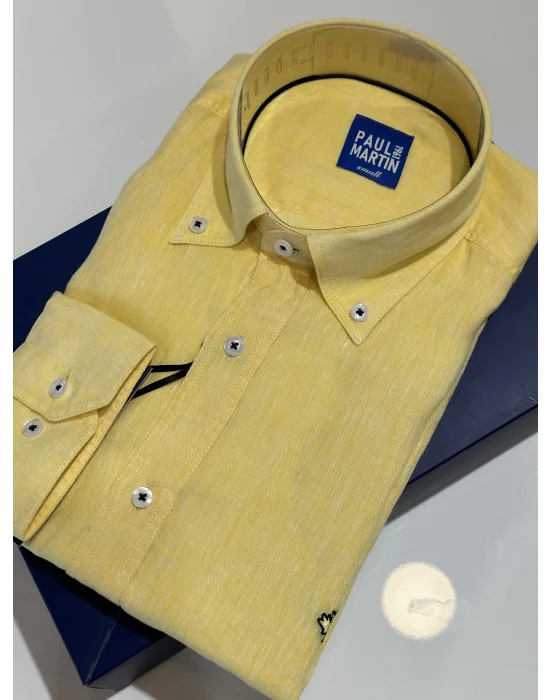 PAUL MARTİN NEW SEASON PREMİUM HAM KETEN ER GÖMLEK - PM3545-002