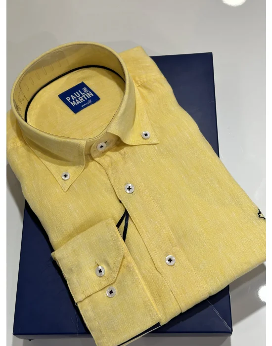 PAUL MARTİN NEW SEASON PREMİUM HAM KETEN ER GÖMLEK - PM3545-002