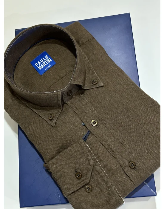 PAUL MARTİN NEW SEASON PREMİUM HAM KETEN ER GÖMLEK - PM3561-015