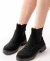 02-2002 Siyah Süet Lastikli Günlük Kadın Bot