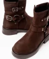 02-2013 Kahverengi Süet Toka Aksesuarlı Fermuarlı Günlük Kadın Bot