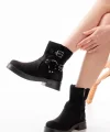 02-2013 Siyah Süet Toka Aksesuarlı Fermuarlı Günlük Kadın Bot