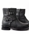 02-2013 Siyah Toka Aksesuarlı Fermuarlı Günlük Kadın Bot