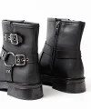 02-2013 Siyah Toka Aksesuarlı Fermuarlı Günlük Kadın Bot