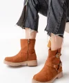 02-2013 Taba Süet Toka Aksesuarlı Fermuarlı Günlük Kadın Bot