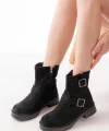 02-2014 Siyah Süet Toka Aksesuarlı Günlük Kadın Bot
