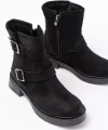 02-2014 Siyah Süet Toka Aksesuarlı Günlük Kadın Bot