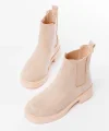02-2137 Bej Süet Lastikli Günlük Kadın Bot