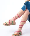 1001-1001 Multi Bilekten Bağcıklı Kadın Sandalet