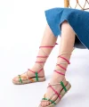 1001-1001 Multi Bilekten Bağcıklı Kadın Sandalet