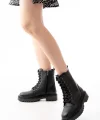 1101-2289 Siyah Luna Bağcıklı Fermuarlı Günlük Kadın Bot