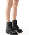1101-2289 Siyah Luna Bağcıklı Fermuarlı Günlük Kadın Bot