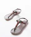 152-1110 Platin Multi  Taşlı Parmak Arası Kadın Sandalet