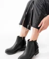 165-209 Siyah Arka Bağcık Aksesuarlı Fermuarlı Günlük Kadın Bot