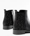 165-212 Siyah Taş Aksesuarlı Fermuarlı Günlük Kadın Bot