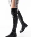 165-Streç Siyah Diz Üstü Fermuarlı Günlük Kadın Çizme