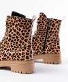 2121-356 Parlak Leopar Bağcıklı Fermuarlı Günlük Kadın Bot