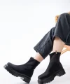 236-2011 Siyah Dalgıç Fermuarlı Günlük Kadın Bot
