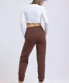 3 iplik şardonlu paça lastikli eşofman kahve is001