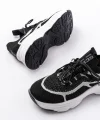 3001  Siyah Bağcıklı Fileli Günlük Spor Ayakkabı