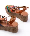 684-02 Taba Multi Ortopedik Hakiki Deri Dolgu Kadın Sandalet