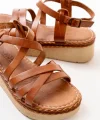 730-153 Taba Ortopedik Hakiki Deri Dolgu Kadın Sandalet